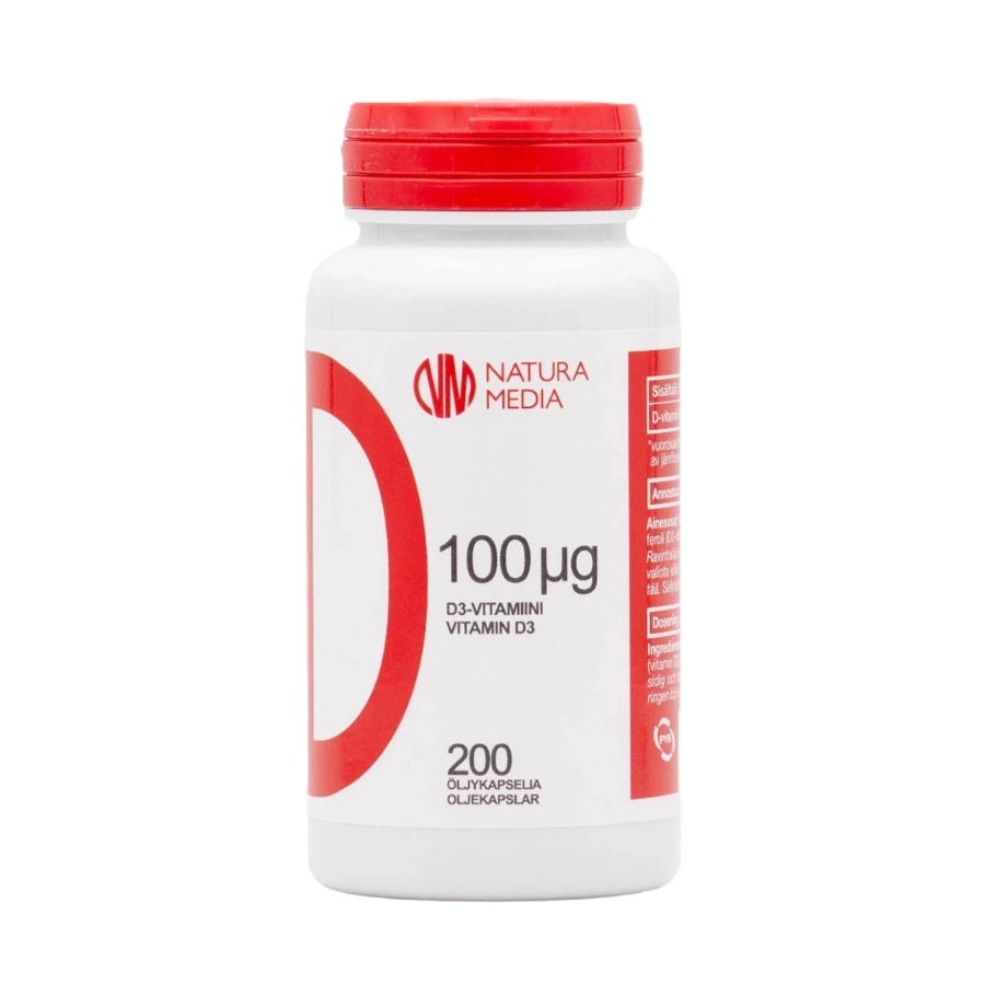 D3 - Vitamiini 100 µg  200 kapselia