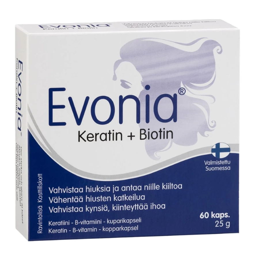 Evonia Keratin Biotin
Keratiini B vitamiini kuparikapselit