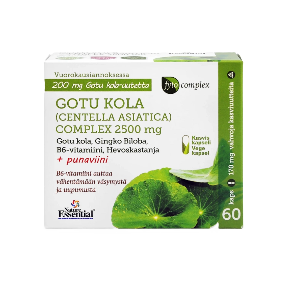 Gotu kola centella asiatica complex 2500mg gotu kola gingko bilboa B6