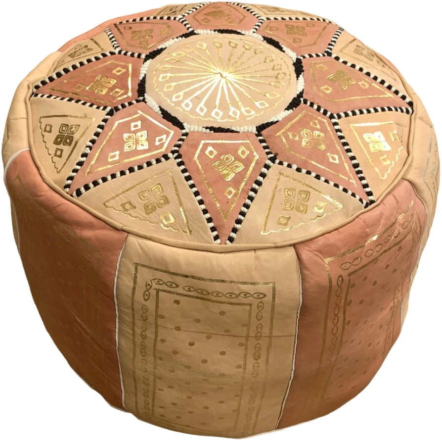 Nahkarahi beige/keltainen käsintehty 